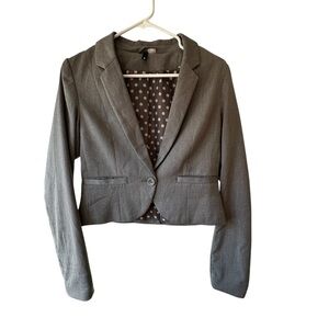 H&M Charcoal Gray Women's Crop Blazer